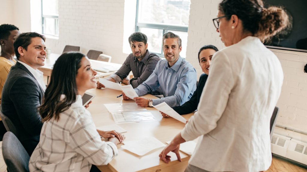 Group of engaged employees